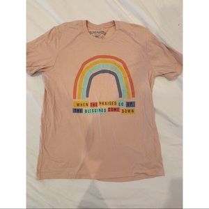 Pink praises and blessings rainbow tee